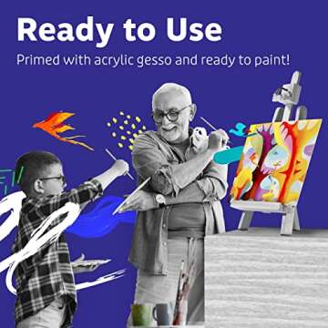 Artlicious Canvases for Painting - Pack of 12, 8 x 10 Inch Blank White Canvas Boards - 100% Cotton Art Panels for Oil, Acrylic & Watercolor Paint