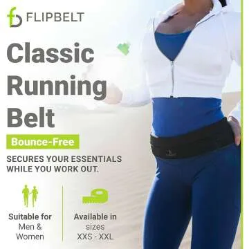 FlipBelt Classic Running Belt - Comfortable and Versatile