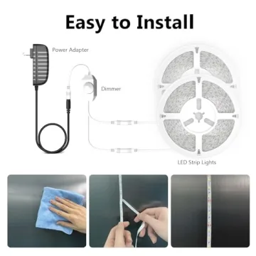 Dalattin 50 ft Dimmable LED Strip Lights - Bright & Versatile