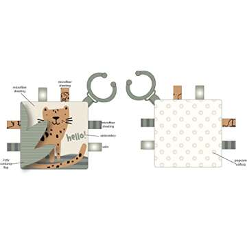 Gerber Baby Soft Crinkle Activity Toy with Teething Ring, Safari, One Size