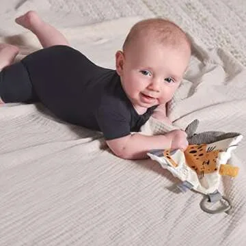 Gerber Baby Soft Crinkle Activity Toy with Teething Ring, Safari, One Size