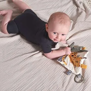 Gerber Baby Soft Crinkle Activity Toy with Teething Ring, Safari, One Size