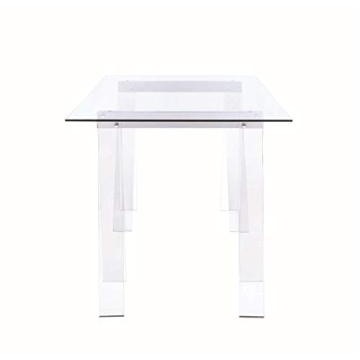 Modern Acrylic Writing Desk with Glass Top