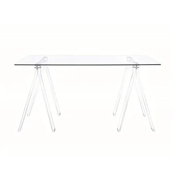 Modern Acrylic Writing Desk with Glass Top