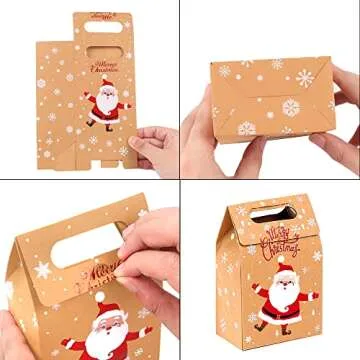 JOICEE Christmas Kraft Gift Boxes for Holiday Treats