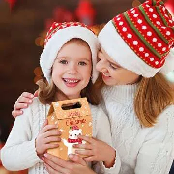 JOICEE Christmas Kraft Gift Boxes for Holiday Treats