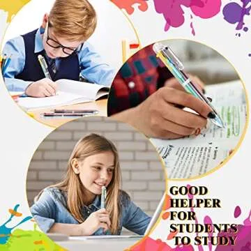 Handepo 60 Pcs 6 in 1 Multicolor Ballpoint Pen Bulk 0.5 mm 6 Color Retractable Ballpoint Pack Colorful Ink Rainbow Pen Supplies Party Favors for Office School Teacher Gift Carnival Reward