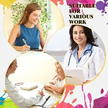 Handepo 60 Pcs 6 in 1 Multicolor Ballpoint Pen Bulk 0.5 mm 6 Color Retractable Ballpoint Pack Colorful Ink Rainbow Pen Supplies Party Favors for Office School Teacher Gift Carnival Reward