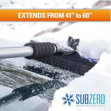 SubZero 60 Inch Snowbrush with Ice Scraper for Winter