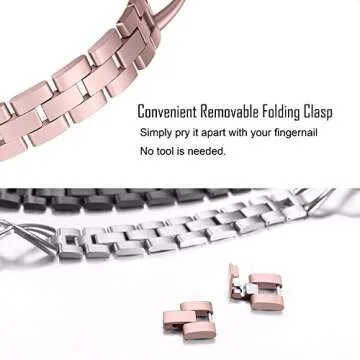 Secbolt Bands Compatible with Apple Watch Band 38mm 40mm 41mm 42mm(Series 10) Iwatch SE Series 10/9/8/7/6/5/4/3/2/1 Women Dressy Jewelry Stainless Steel Accessories Wristband Strap, Black