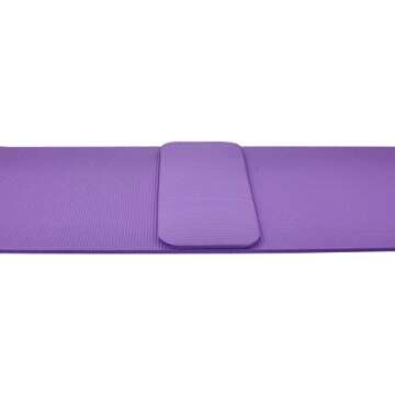 Fitvids All Purpose 1/2-Inch Extra Thick High Density Anti-Tear Exercise Yoga Mat and Knee Pad with Carrying Strap, Purple