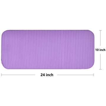 Fitvids All Purpose 1/2-Inch Extra Thick High Density Anti-Tear Exercise Yoga Mat and Knee Pad with Carrying Strap, Purple