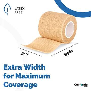 Self-Adhesive Bandage Wrap - Suitable for All Sports - Breathable Athletic Tape for Wrists - Knee and Ankle - Self Adhesive Bandage- 2 Inch- 12 Pack - Brown