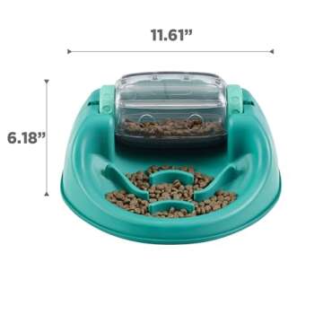 Outward Hound by Nina Ottosson Dog Spin N' Eat Dog Puzzle and Slow Feeder, Level 2 Intermediate Enrichment Toy, Green