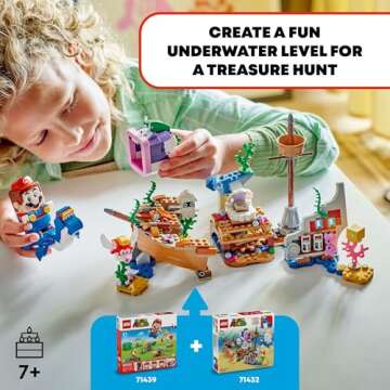 LEGO Super Mario Dorrie's Sunken Shipwreck Adventure Expansion Set, Super Mario Collectible Toy for ...