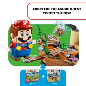 LEGO Super Mario Dorrie's Sunken Shipwreck Adventure Expansion Set, Super Mario Collectible Toy for Kids with Cheep Cheep, Cheep Chomp and Blooper Figures, Gift for Boys, Girls and Gamers, 71432