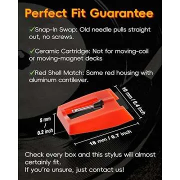 4 Pack Premium Ruby Turntable Needles for Crosley & More