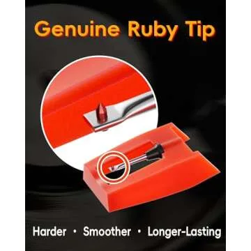 4 Pack Premium Ruby Turntable Needles for Crosley & More