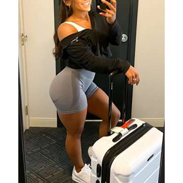 Abonlen Seamless 3 Piece for Women Workout Shorts High Waist Gym Running Yoga Shorts Athletic Shorts (Medium, Dark Gray.Brown.Light Gray)