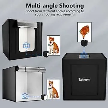 Photo Studio Light Box for Photography: Takerers 32x32 Inch 210 LED Large Lightbox for Product with 3 Stepless Dimming Light Panel, Professional Background Shooting Tent with 5 Color Backdrops