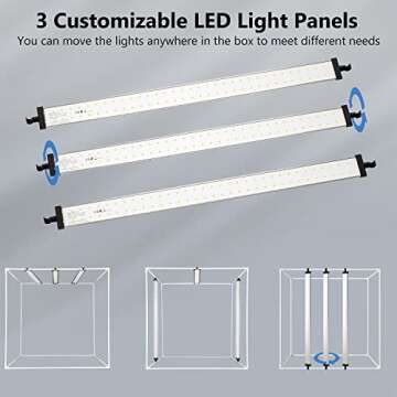 Photo Studio Light Box for Photography: Takerers 32x32 Inch 210 LED Large Lightbox for Product with 3 Stepless Dimming Light Panel, Professional Background Shooting Tent with 5 Color Backdrops