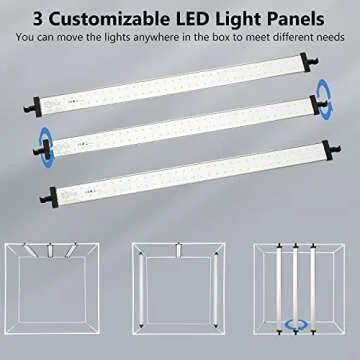 Photo Studio Light Box for Photography: Takerers 32x32 Inch 210 LED Large Lightbox for Product with 3 Stepless Dimming Light Panel, Professional Background Shooting Tent with 5 Color Backdrops