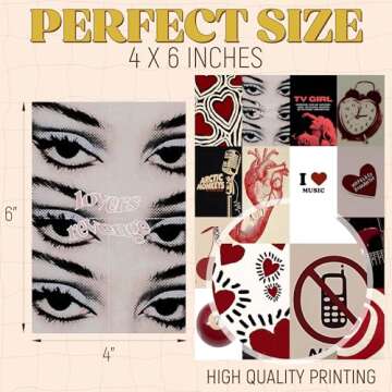 60 pcs Downtown Girl Room Décor, Coquette y2k 2000’s Grunge Posters, Retro Music Wall Art for Bedroom, Trendy Vintage Funky College Dorm Wall Collage Kit Aesthetic Pictures