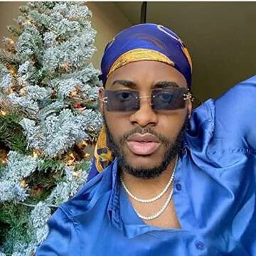 Rectangle Sunglasses for Men/Women Small Rimless Square Shade Eyewear (Tea + Black)