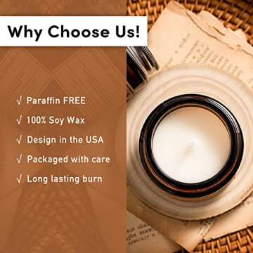 French Juniper Lavender Scented Candles, Soy Candle for Home Scented, Hand-Poured Aromatherapy Candles, Gifts for Women|Men, as Birthday|Holiday|Relaxation Gifts (7oz)