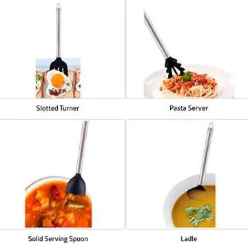 10 Piece Silicone Cooking Utensils Set with Stainless Steel Handles