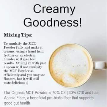 Intentionally Bare Organic MCT Oil Powder - Zero Net Carbs & No Grit MCT Powder for Body & Brain - Vegan MCT Creamer for Coffee, Tea, Shakes, Smoothies & Baking with 70% C8 & 30% C10 - Unflavored