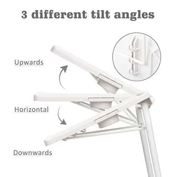 Tv Trays for Eating Set of 2, Adjustable Tv Dinner Tray Tables with 6 Height, Food Trays with Cup Holder for Eating On The Couch, White