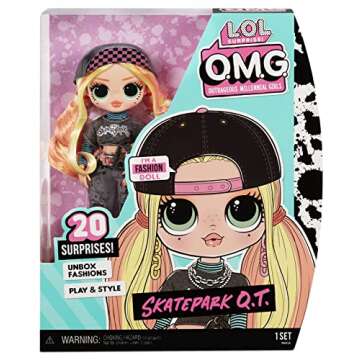 L.O.L. Surprise! LOL Surprise OMG Skatepark Q.T. Fashion Doll with 20 Surprises – Great Gift for Kids Ages 4+
