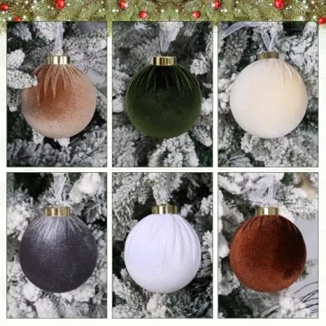 SUPREME XMAS Velvet Christmas Ornaments 6 Pcs Set for Trees