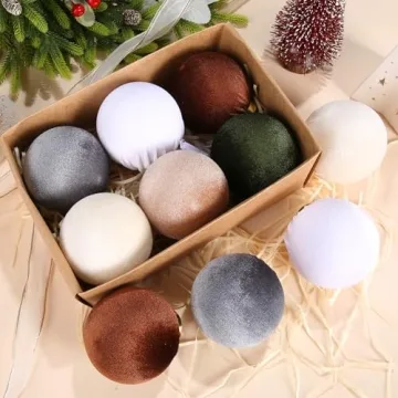 SUPREME XMAS Velvet Christmas Ornaments 6 Pcs Set for Trees