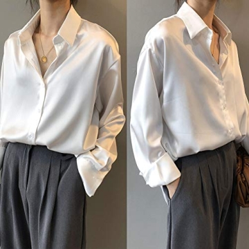 Elegant Women’s Satin Silk Blouse for Office and Casual Wear