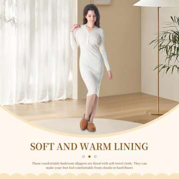 DEYUE Women's Slipper Platform Mini Boots Indoor Slippers Slip on Suede Comfy Short Ankle Boots