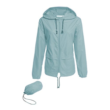 Hount Women's Lightweight Hooded Raincoat Waterproof Packable Active Outdoor Rain Jacket (XL, Light ...