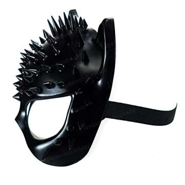 Steampunk Cat Mask Animal Masquerade Ball Cat Woman Mask Halloween Cosplay Costume Mask Party Masks Props (Black)