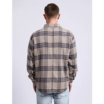 Stylish Locachy Men's Flannel Plaid Overshirt Jacket