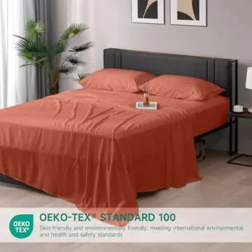 Z-hom Full Size Bed Sheets, 4 Piece Upgraded & Certified Sheets, Hotel Luxury Bedding Sheets & Pillowcases, Extra Soft & Wrinkle Free Sheets Cover, Deep Pocket Full Sheets up to 16 inch, Atumn Orange