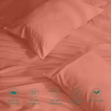 Z-hom Full Size Bed Sheets, 4 Piece Upgraded & Certified Sheets, Hotel Luxury Bedding Sheets & Pillowcases, Extra Soft & Wrinkle Free Sheets Cover, Deep Pocket Full Sheets up to 16 inch, Atumn Orange