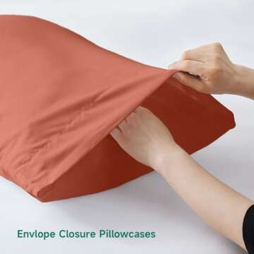 Z-hom Full Size Bed Sheets, 4 Piece Upgraded & Certified Sheets, Hotel Luxury Bedding Sheets & Pillowcases, Extra Soft & Wrinkle Free Sheets Cover, Deep Pocket Full Sheets up to 16 inch, Atumn Orange