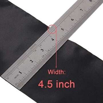 Leeven 1 Pcs Wig Grip Band Silky Satin Edge Laying Scarf For Women Black Satin Wrapping Scarf for Lace Frontal Wigs Non Slip Hair Wrap Headband For Makeup Facial Sport Yoga 4.5”x54”