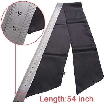 Leeven 1 Pcs Wig Grip Band Silky Satin Edge Laying Scarf For Women Black Satin Wrapping Scarf for Lace Frontal Wigs Non Slip Hair Wrap Headband For Makeup Facial Sport Yoga 4.5”x54”