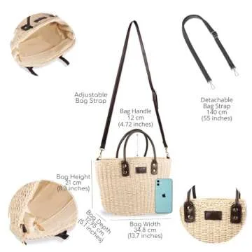 Chic Mini Straw Tote Bag - Handmade Eco-Friendly Purse