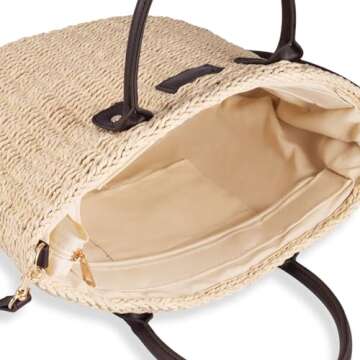 Straw Bag for Women - Handmade Women's Straw Purse Bag - Adjustable Shoulder Strap - Perfect for Summer Vacation Beach Straw Tote