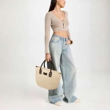 Chic Mini Straw Tote Bag - Handmade Eco-Friendly Purse