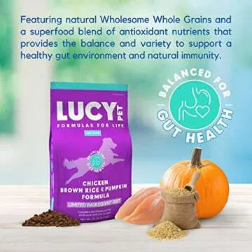 Lucy Pet Products Lucy Pet Formulas for Life - Limited Ingredient Diet Dry Dog Food, All Breeds & Life Stages - Chicken, Brown Rice & Pumpkin