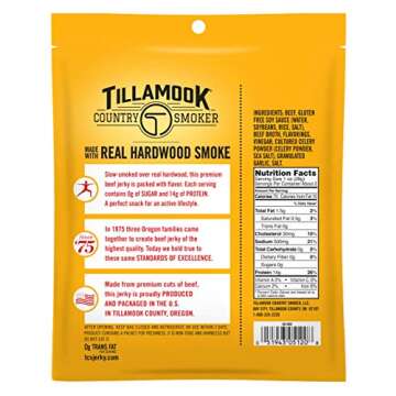 Tillamook Country Smoker Keto Friendly Zero Sugar Beef Jerky, Original, 2.2 Ounce (Pack of 4)